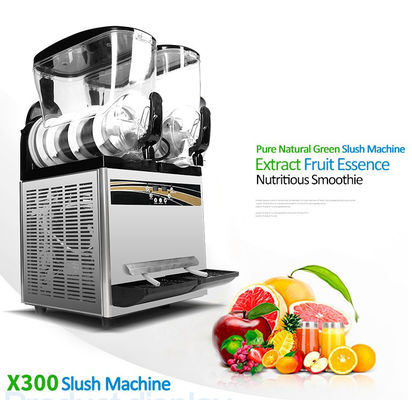 15+15L Εμπορική Μηχανή Slush Για Πώληση 220V/110V 500W Με LCD Εικονικό Εικονικό Εικονικό Επικοινωνία