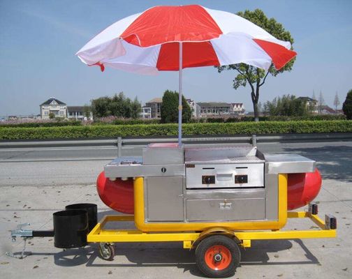 Υψηλής ποιότητας καροτσάκι Hot Dog με Grill και Deep Fryer Hot Dog τροχόσπιτο